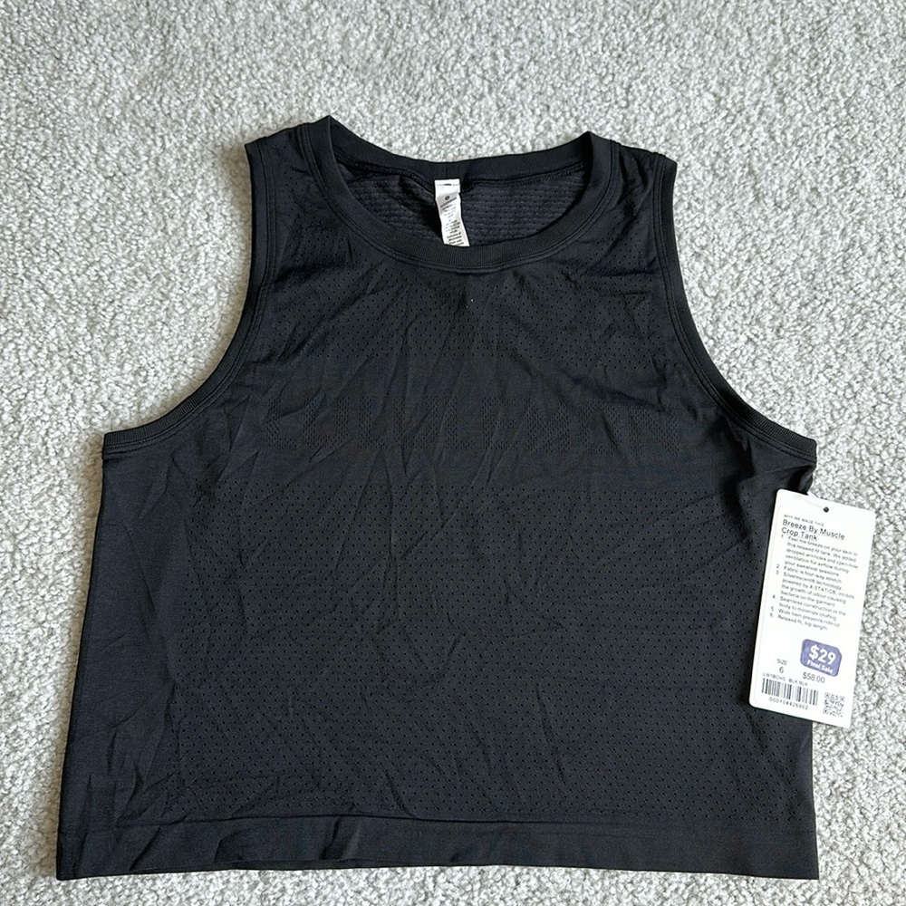 NWT Lululemon breeze by muscle crop tank